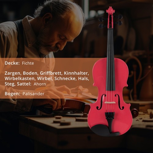 Geige violine set pink - 1/2,